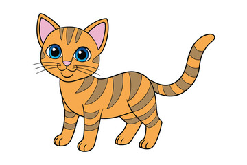 Cute cat vector art in illustration on a white background