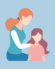 Mother's Day: Gentle Love, Braiding Hair, Family Bond care girl cute  