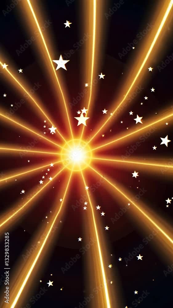 Poster a bright yellow star surrounded by a bunch of colorful planets. the planets are in different sizes a