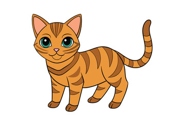 Cute cat vector art in illustration on a white background