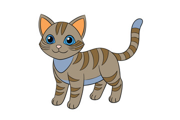Cute cat vector art in illustration on a white background