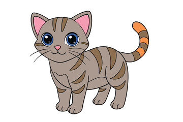 Cute cat vector art in illustration on a white background