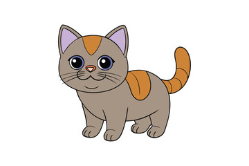 Cute cat vector art in illustration on a white background