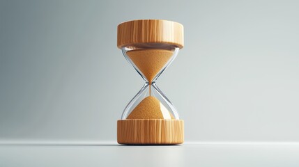 Naklejka premium Classic hourglass representing time management and life cycle assessment for sustainability and environmental awareness