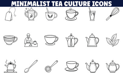 Minimalist Tea Culture Icons Brewing, Serving, and Enjoying Tea