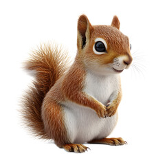 Fototapeta premium Adorable 3D Rendered Red Squirrel with Detailed Fur
