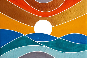 Abstract art painting. Acrylic vector illustration. Contemporary art.