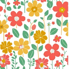 Blumenmuster, Blumentapete, bunte Blumen, 2D Blumen © Lea