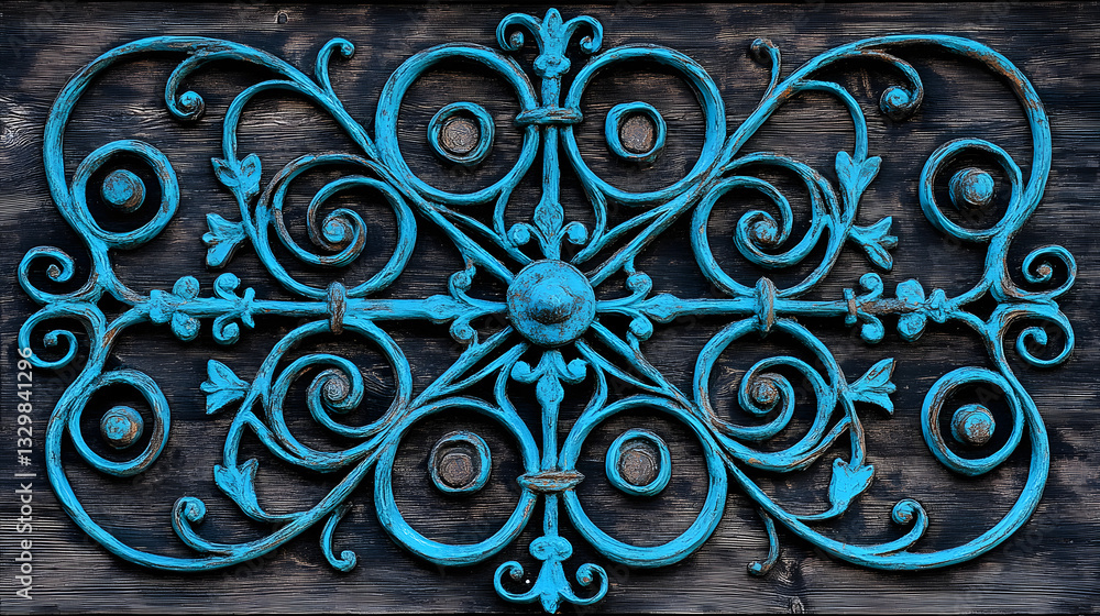 Aufkleber decorative intricate lattice patterns on a rustic wooden wall creating a unique and artistic visual 