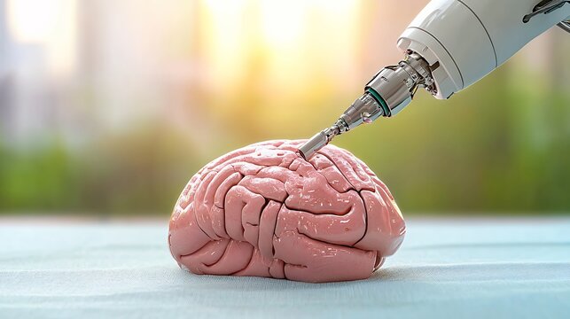 Robotic Arm Interacting with a 3D Brain Model