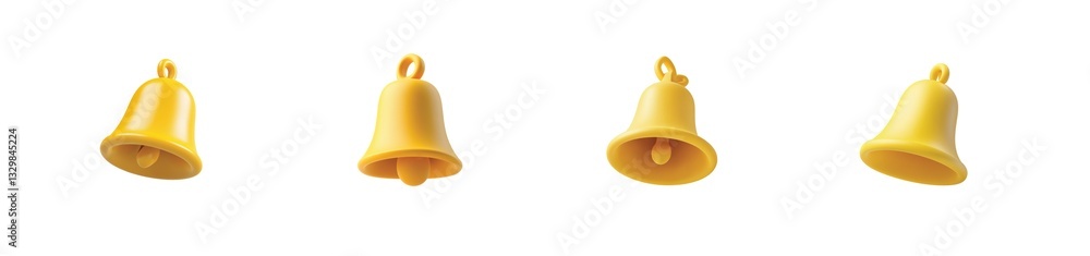 Poster bright yellow bells in different angles showing their unique shape and design