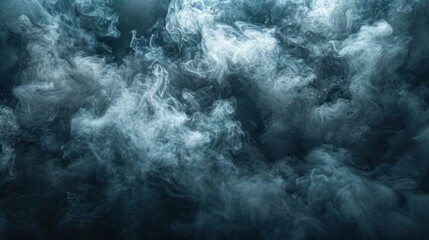 Obraz premium Abstract Smoke Artwork: Teal and White Swirls