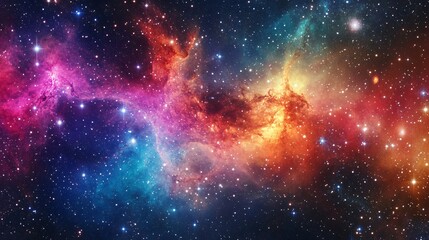 Fototapeta premium Vibrant Cosmic Galaxy with Stars and Nebulas Background