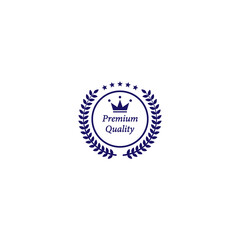 illustration of Trendy badge - premium, guaranteed quality on a checkerboard transparent background
