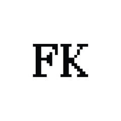 Obraz premium FK monogram logo design letter text name symbol monochrome logotype alphabet character simple logo