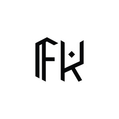 FK monogram logo design letter text name symbol monochrome logotype alphabet character simple logo