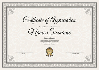 certificate template with ornamental border