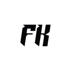 FK monogram logo design letter text name symbol monochrome logotype alphabet character simple logo