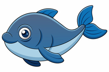 vector illustration of a cartoon shark