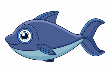 vector illustration of a cartoon shark