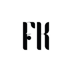 FK monogram logo design letter text name symbol monochrome logotype alphabet character simple logo