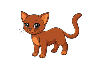 Cute cat vector art in illustration on a white background