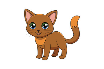 Cute cat vector art in illustration on a white background