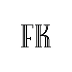 FK monogram logo design letter text name symbol monochrome logotype alphabet character simple logo