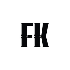 FK monogram logo design letter text name symbol monochrome logotype alphabet character simple logo