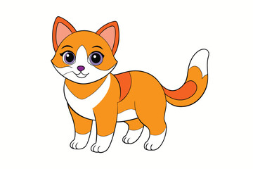 Cute cat vector art in illustration on a white background