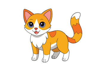 Cute cat vector art in illustration on a white background