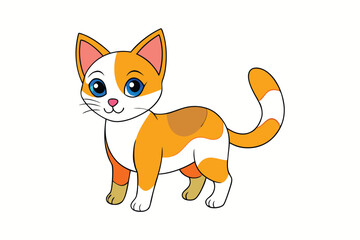 Cute cat vector art in illustration on a white background