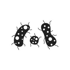 Fototapeta premium Harmful bacteria virus micro organisms icon sign design vector