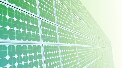 Fototapeta premium Abstract Green And White Solar Panels Grid Pattern In Bright Background