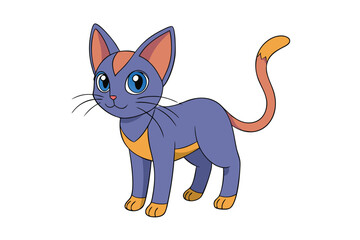 Cute cat vector art in illustration on a white background