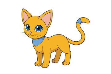 Cute cat vector art in illustration on a white background