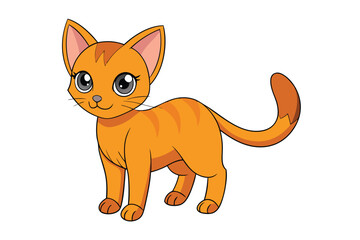 Cute cat vector art in illustration on a white background