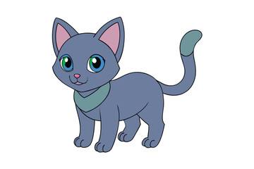 Cute cat vector art in illustration on a white background