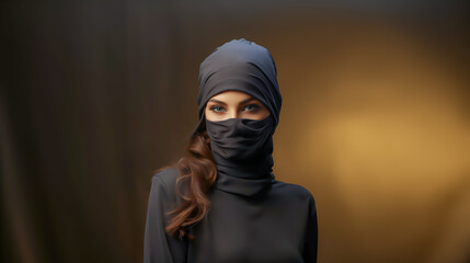 ファッション広告用素材・マスクの女性