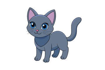 Cute cat vector art in illustration on a white background