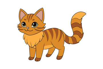 Cute cat vector art in illustration on a white background