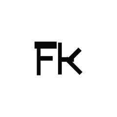 Fototapeta premium FK monogram logo design letter text name symbol monochrome logotype alphabet character simple logo