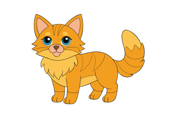 Cute cat vector art in illustration on a white background