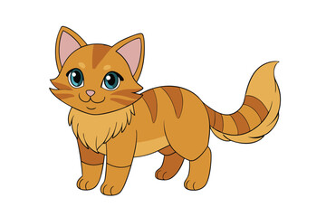 Cute cat vector art in illustration on a white background