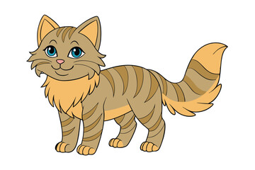 Cute cat vector art in illustration on a white background