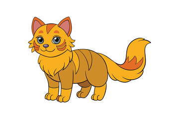 Cute cat vector art in illustration on a white background