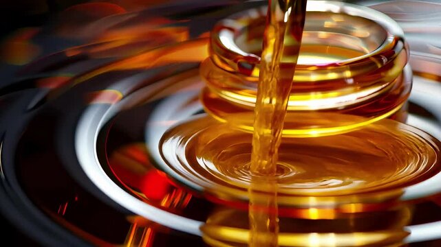 close-up of a drop of babassu dripping. Selective focus