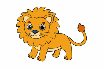 lion cartoon isolated on white