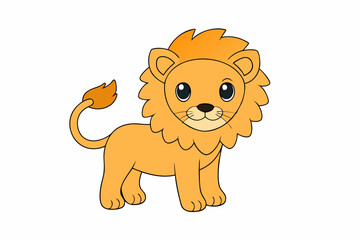 lion cartoon isolated on white