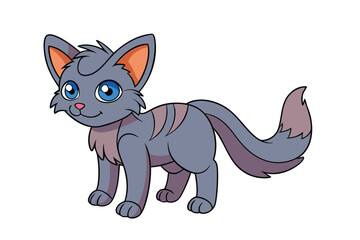 Cute cat vector art in illustration on a white background